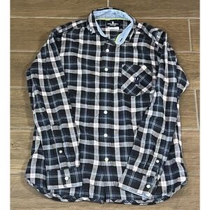 Psycho Bunny Men's Shirt Small Plaid Flannel Button Down Long Sleeve Pima Cotton